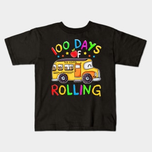 100 Days Of Rolling School Bus 100 Days Of School Gifts Kids T-Shirt